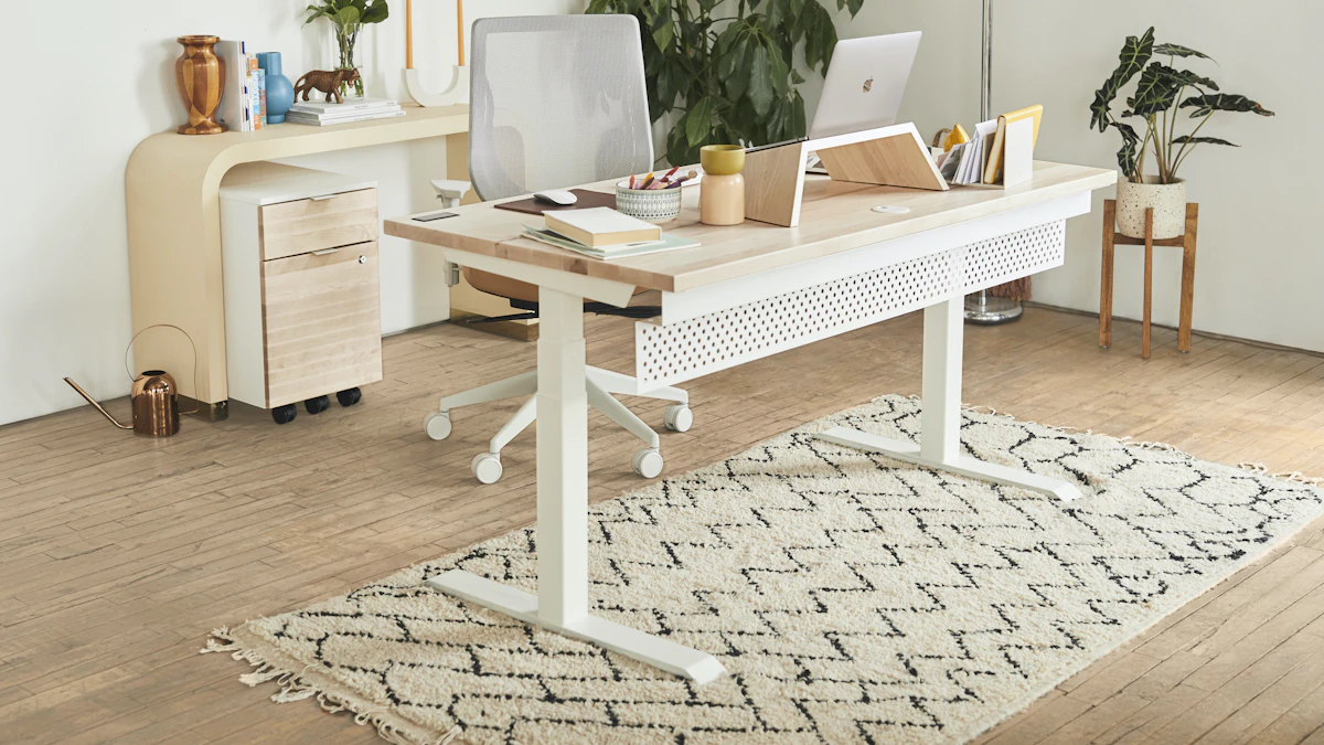 Signs Your Laptop Stand Is the Wrong Height 1 Laptop on a white desk with plants in a minimalist home office, the kind of setup where laptop stand height problems go unnoticed